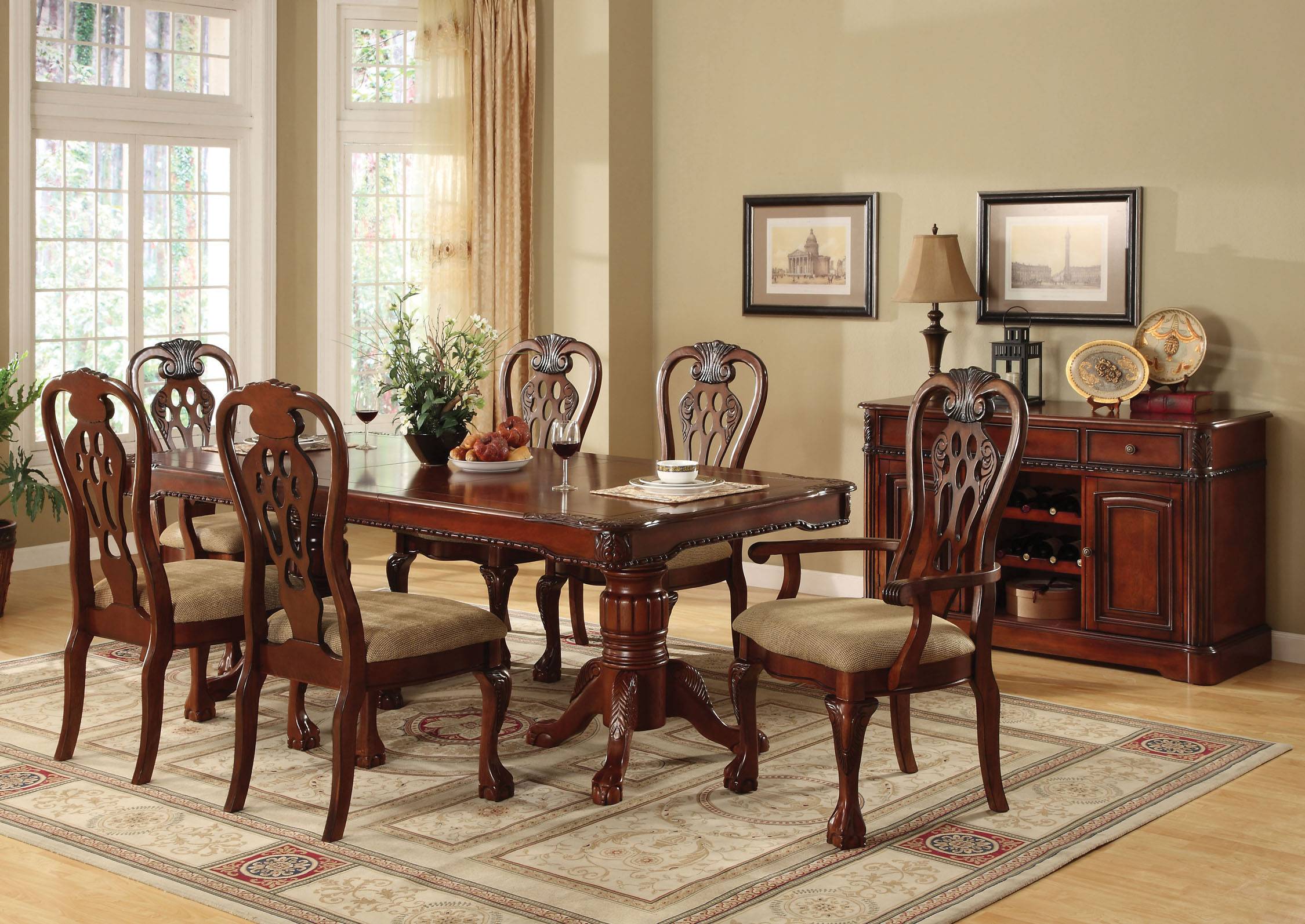 Meredith Traditional Padded Arm Chairs (Set of 2)
